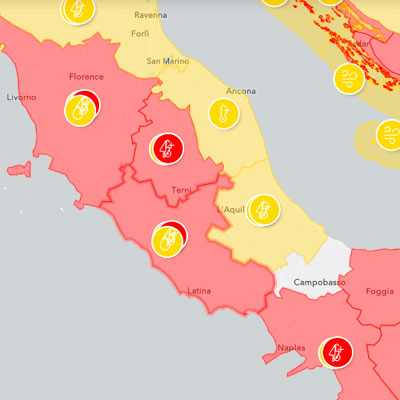 «MeteoAlarm» о погоде в Европе: экстремальная жара, грозы и ливни